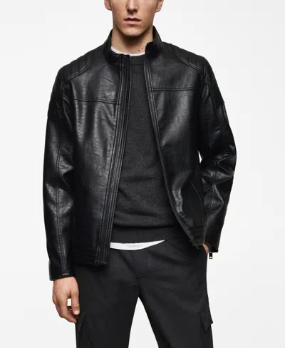 Mango Men's Nappa Leather-effect Jacket In Black