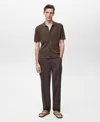 Mango Men's Openwork Knit Structured Shirt In Brown