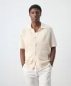 Mango Openwork Knitted Shirt In Neutral