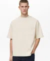 Mango Oversize Cotton T-shirt In Neutral