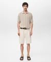 Mango Men's Oversized Cotton Bermuda Shorts In Neutral