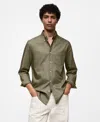 Mango Chemise Regular Fit Coton Oxford In Khaki