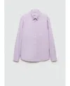 Mango Regular Fit Oxford Button-down Shirt In Violet