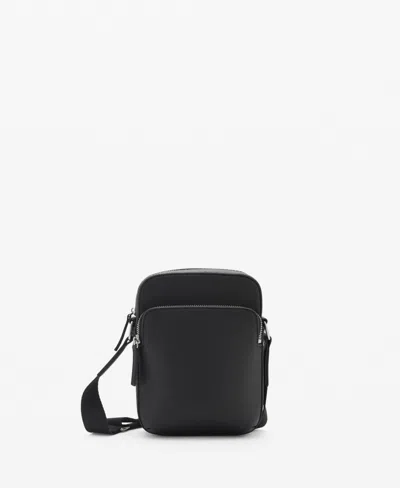 Mango Men's Patent Faux-leather Shoulder Bag In Black