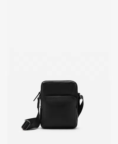 Mango Men's Patent Faux-leather Shoulder Bag In Black