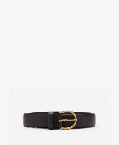 Mango Men's Pebbled Leather Belt In Brown