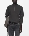 Mango Men's Perkins-collar Knit Sweater In Charcoal
