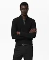 Mango Quarter Zip Sweater In Black