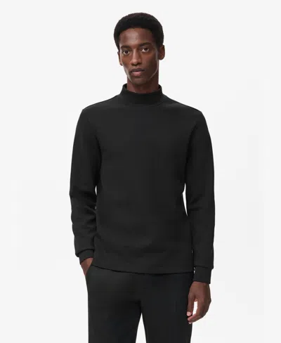 Mango Men's Perkins Neck Long-sleeved T-shirt In Black