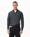 Mango Perkins Wool Quarter Zip Sweater In Gray
