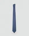 Mango Men's Plain Silk Tie In Blue