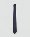 Mango Men's Plain Silk Tie In Blue
