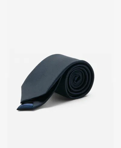 Mango Men's Plain Silk Tie In Blue