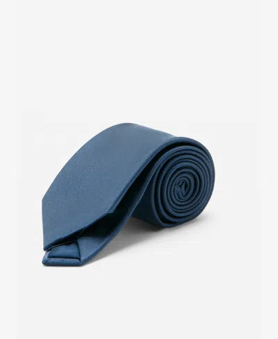 Mango Men's Plain Silk Tie In Blue