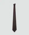 Mango Men's Plain Silk Tie In Brown