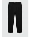 Mango Regular Fit Pleated Pants In Black