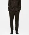 Mango Regular Fit Pleated Pants In Chocolate