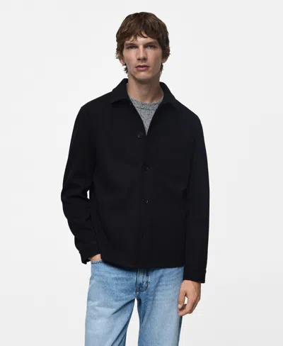 Mango Men's Pocket Detail Regular-fit Overshirt In Dark Navy