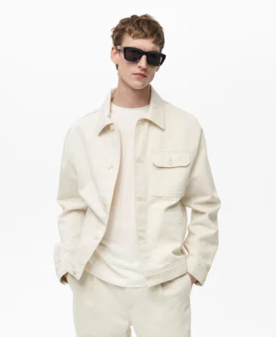 Mango Men's Pocket Linen And Cotton Jacket In Neutral