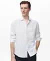 Mango Regular Fit Oxford Button-down Shirt In White