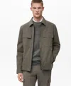 Mango Water Repellent Shirt Jacket In Multi