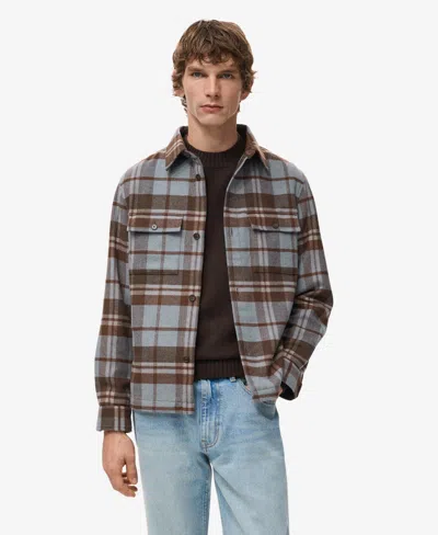 Mango Men's Pockets Check Overshirt In Orange