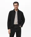 Mango Men's Pockets Denim Jacket In Black