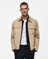 Mango Denim Jacket With Pockets In Beige