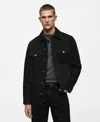 Mango Denim Jacket In Black Denim