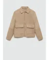 Mango Suede Jacket In Neutral
