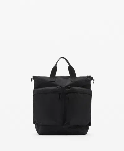 Mango Men's Pockets-detail Multifunctional Backpack In Black