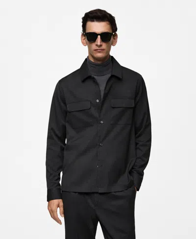 MANGO MEN'S POCKETS DETAIL OVERSHIRT