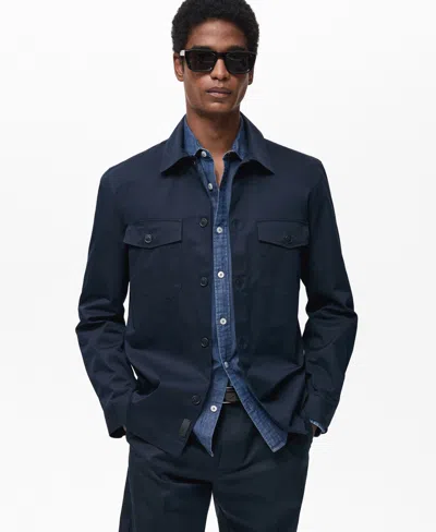 MANGO MEN'S POCKETS DETAIL REGULAR FIT COTTON OVERSHIRT