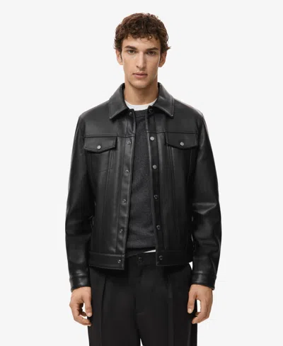Mango Men's Pockets Faux-leather Jacket In Neutral