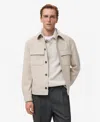 Mango Flannel Pocket Overshirt In Neutral