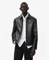 Mango Men's Pockets Leather Jacket In Black