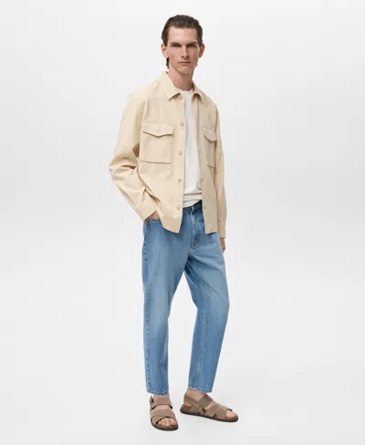 Mango Men's Pockets Lyocell Cotton Jacket In Neutral