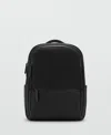 Mango Men's Pockets Multi-functional Backpack In Black