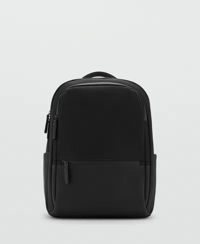 Mango Men's Pockets Multi-functional Backpack In Black