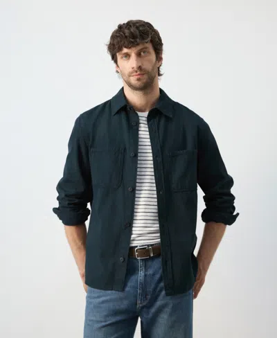 Mango Men's Pockets Overshirt In Blue