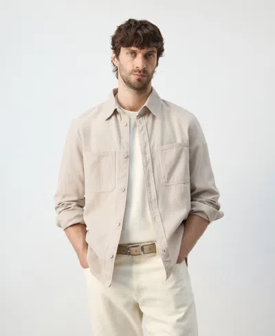 Mango Men's Pockets Overshirt In Brown