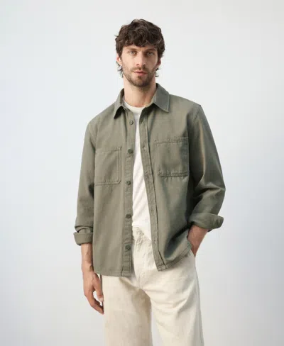 Mango Men's Pockets Overshirt In Brown