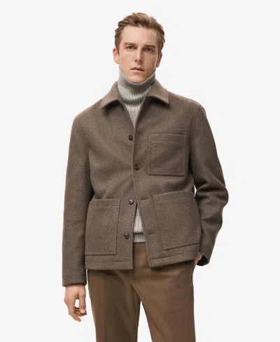 Mango Men's Pockets Regular-fit Jacket In Brown