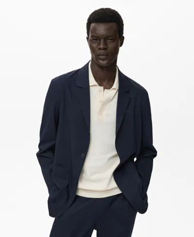 Mango Men's Pockets Slim-fit Suit Jacket In Blue