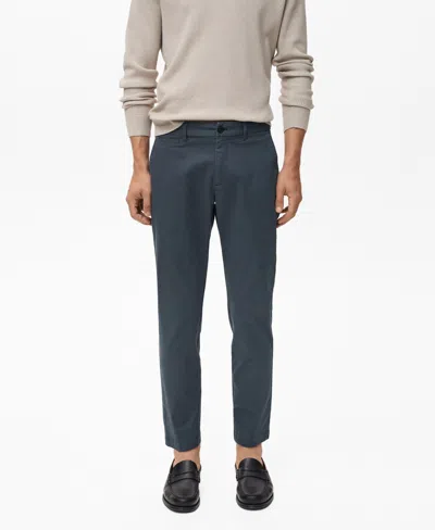 Mango Men's Prato Cropped Tapered Chino Pants In Blue