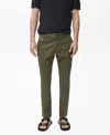 Mango Prato Crop Tapered Stretch Cotton Chinos In Blue