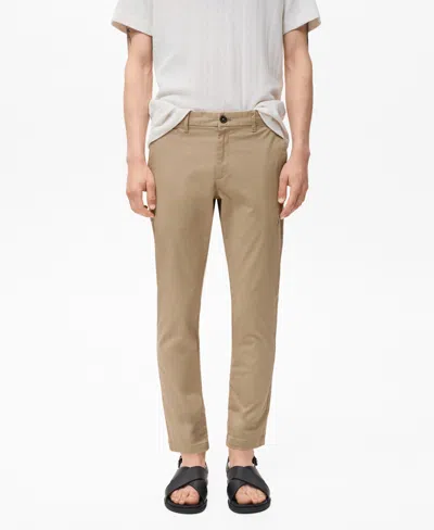 MANGO MEN'S PRATO CROPPED TAPERED CHINO PANTS