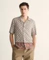 Mango Printed Camp Shirt In Brown