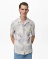 Mango Printed Bowling Shirt In White