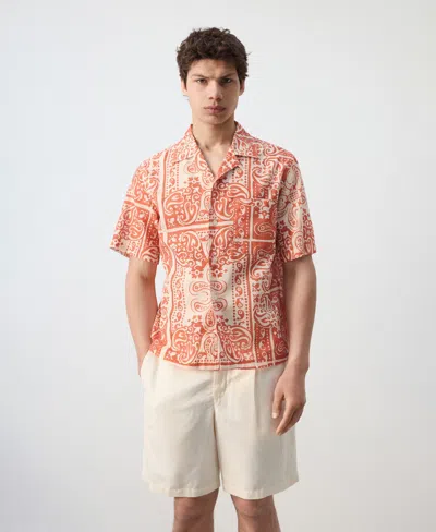 Mango Men's Printed Cotton Shirt In Multi